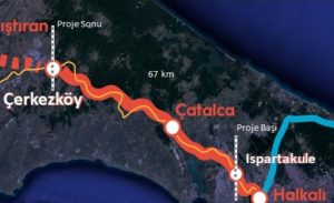 Ispartakule Çerkezköy Demiryolu Hattı güzergahı