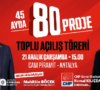 Antalya’da “45 ayda 80 proje” için toplu açılış töreni düzenlenecek