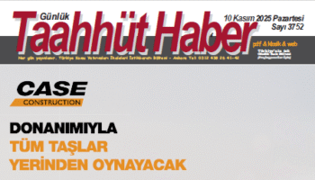 10 Kasım 2025 Pazartesi tarih ve 3752 sayılı Taahhüt Haber aboneleri için yayınlandı