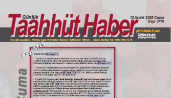 12 Aralık 2025 Cuma tarih ve 3776 sayılı Taahhüt Haber aboneleri için yayınlandı