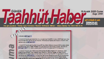19 Aralık 2025 Cuma tarih ve 3781 sayılı Taahhüt Haber aboneleri için yayınlandı