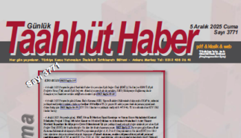 5 Aralık 2025 Cuma tarih ve 3771 sayılı Taahhüt Haber aboneleri için yayınlandı