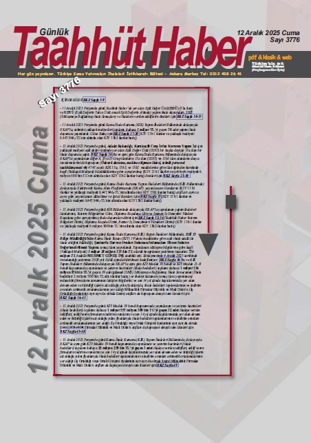 Taahhut Haber Kapak / Sayı 3776
