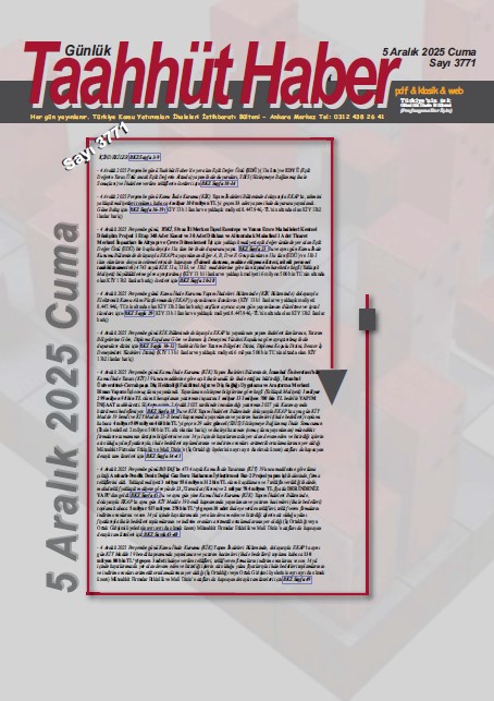 Taahhut Haber Kapak / Sayı 3771