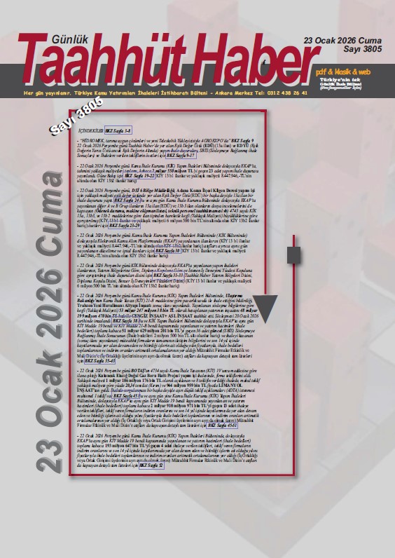 Taahhut Haber Kapak / Sayı 3805
