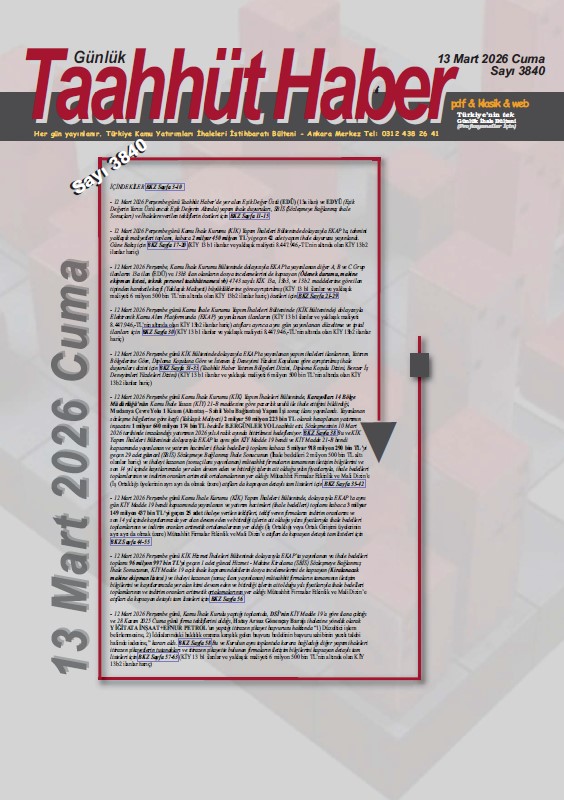 Taahhut Haber Kapak / Sayı 3840