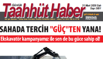 31 Mart 2026 Salı tarih ve 3851 sayılı Taahhüt Haber aboneleri için yayınlandı