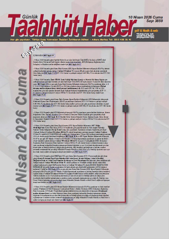 Taahhut Haber Kapak / Sayı 3859
