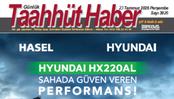 23 Temmuz 2026 Perşembe tarih ve 3926 sayılı Taahhüt Haber aboneleri için yayınlandı